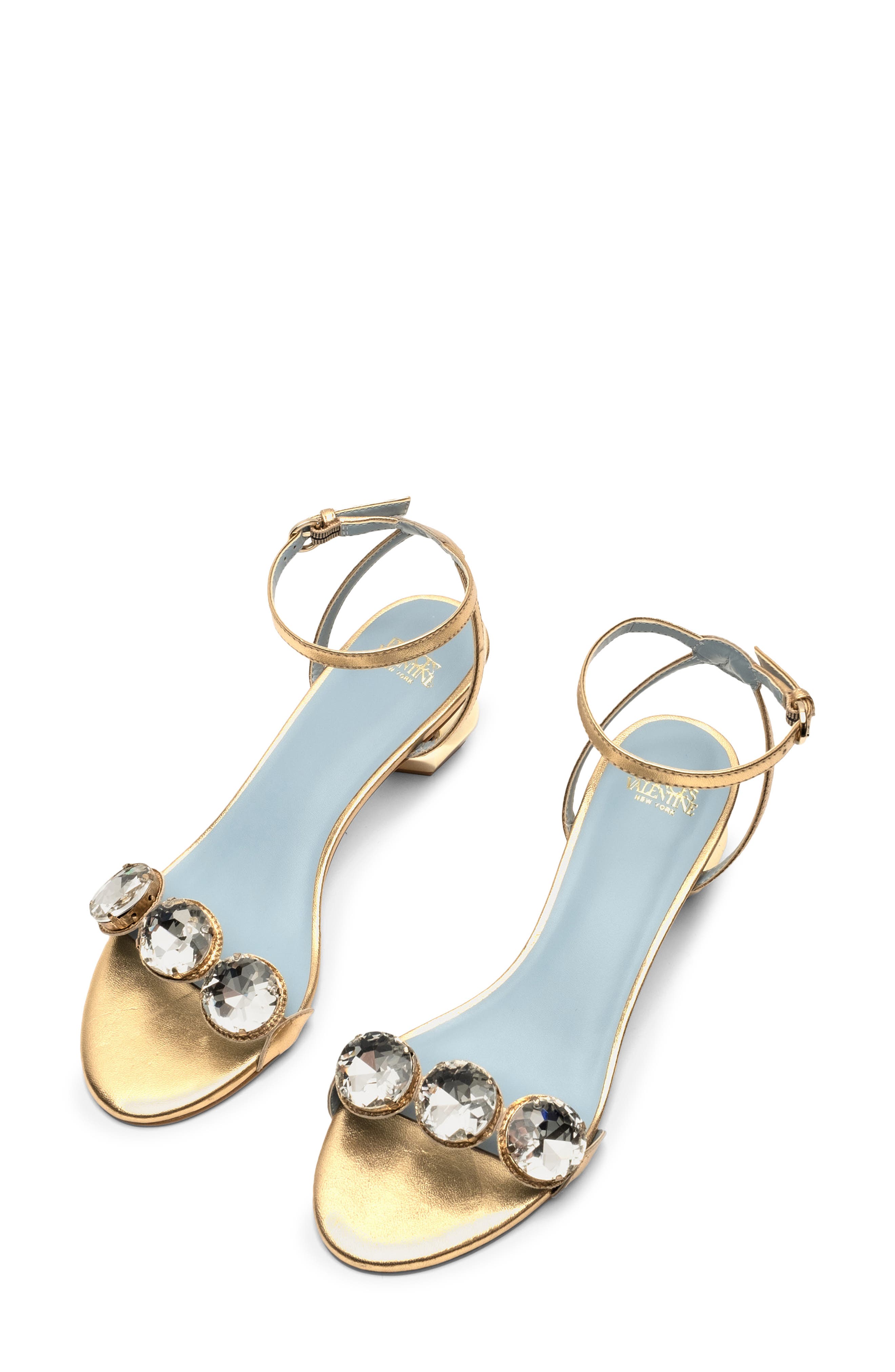 Frances Valentine Beatrix Ankle Strap Sandal, Alternate, color, Platino