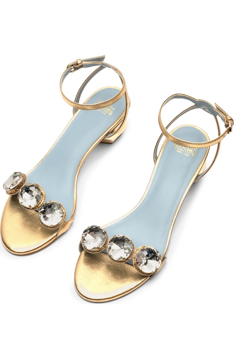 Frances Valentine Beatrix Ankle Strap Sandal, Alternate, color, Platino