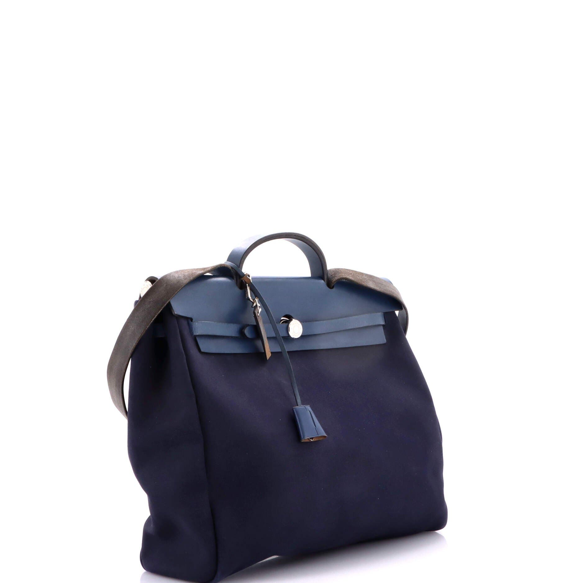 Pre-Owned Hermes Herbag Toile and Leather GM, Alternate, color, Bleu Indigo