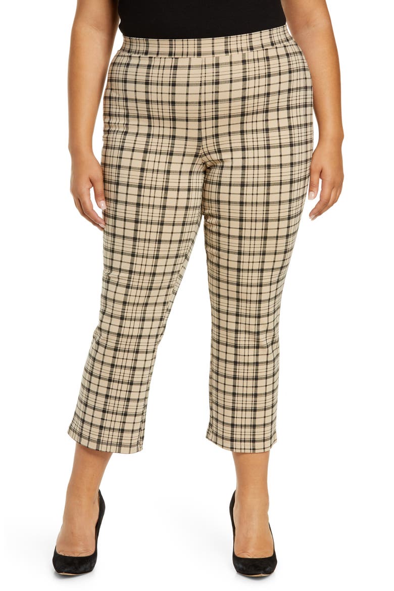 Carnaby Plaid Ponte Crop Pants, Main, color, GWPL