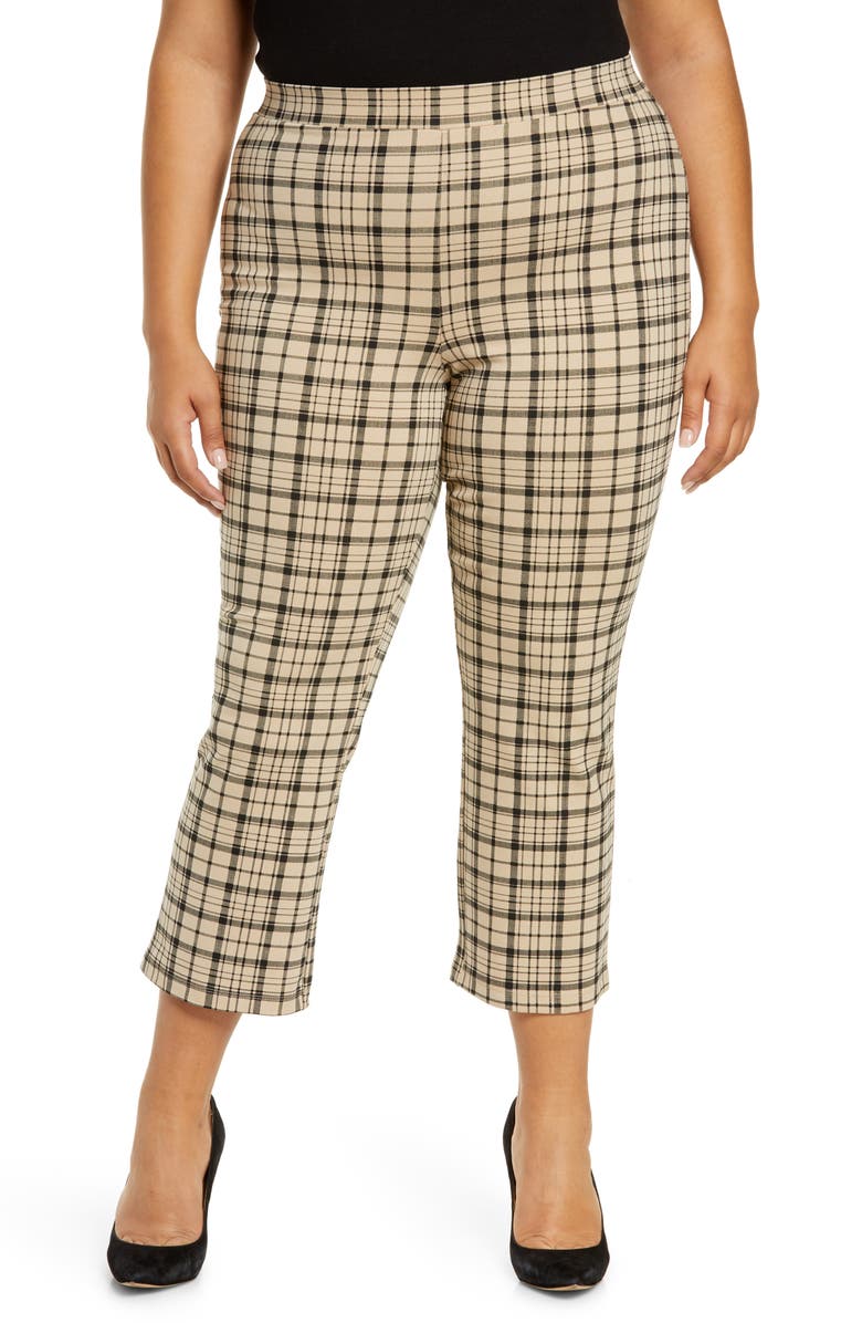 Sanctuary Carnaby Plaid Ponte Crop Pants, Main, color,