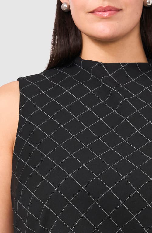 Halogenr Halogen(r) Diamond Print Funnel Neck Ponte Shell In Rich Black