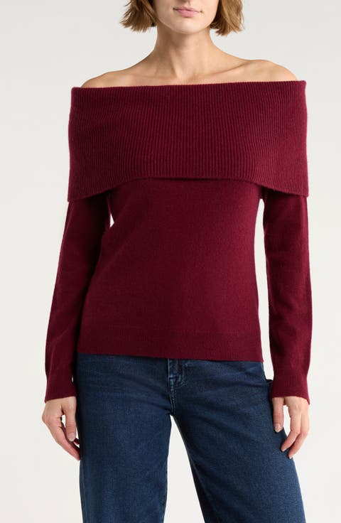 Cashmere Off the Shoulder Sweater