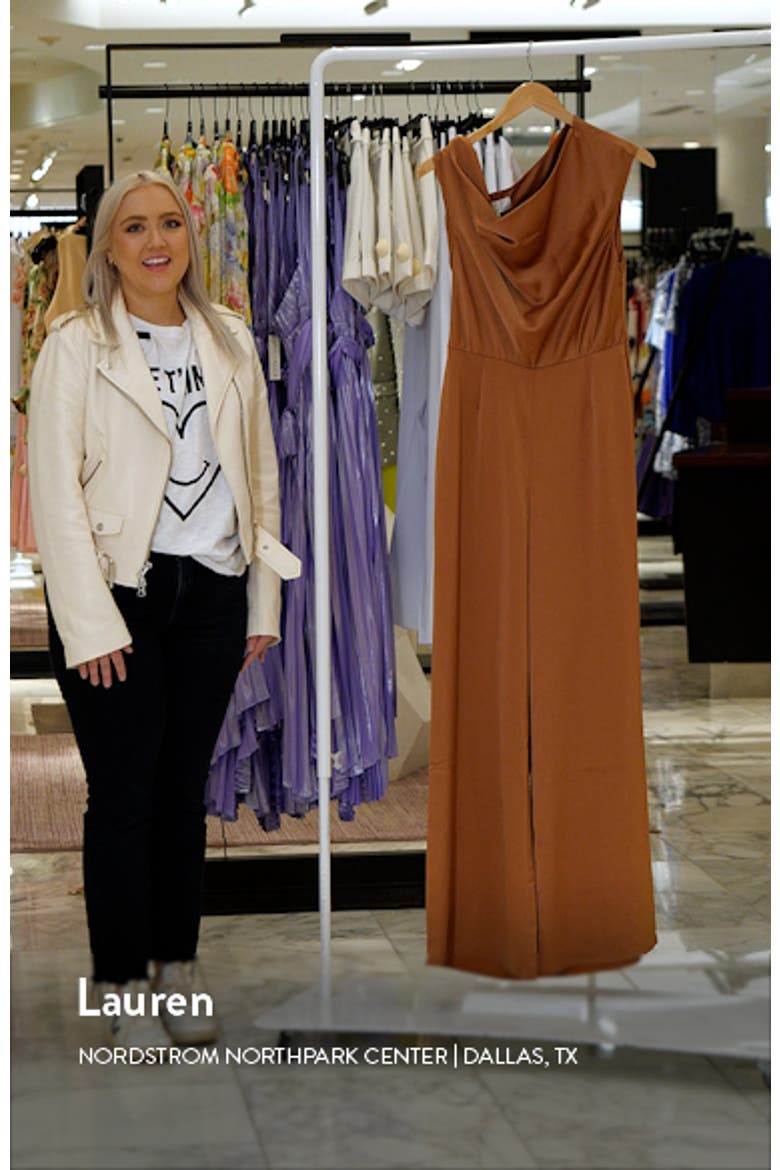 The Keita One-Shoulder Satin Jumpsuit video
