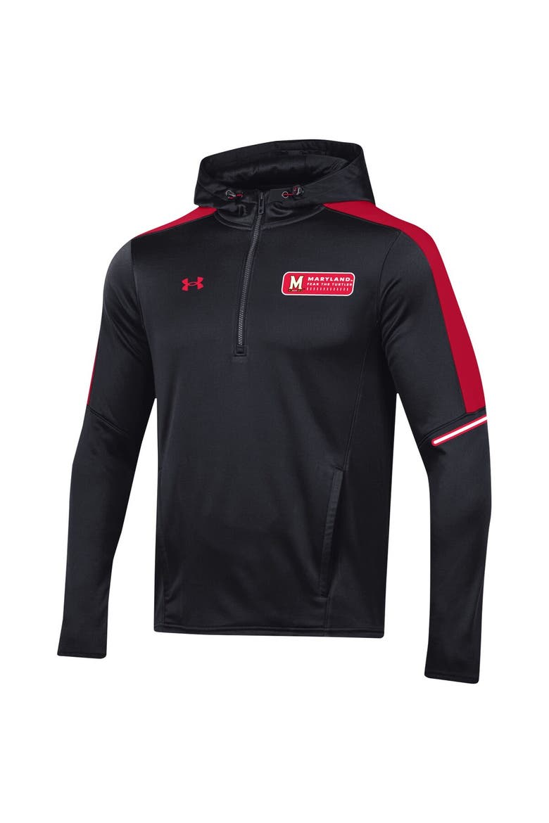 Men's Under Armour Black Maryland Terrapins 2023 Sideline Quarter-Zip Hoodie, Alternate, color, Black