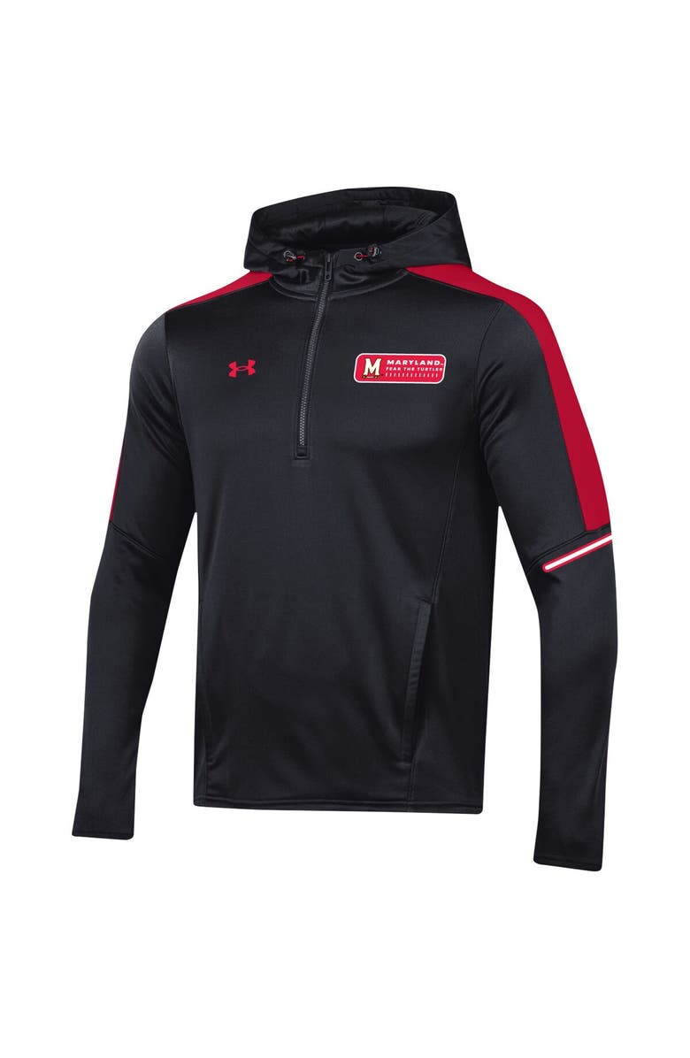 Under Armour Men's Under Armour Black Maryland Terrapins 2023 Sideline Quarter-Zip Hoodie, Alternate, color, Black