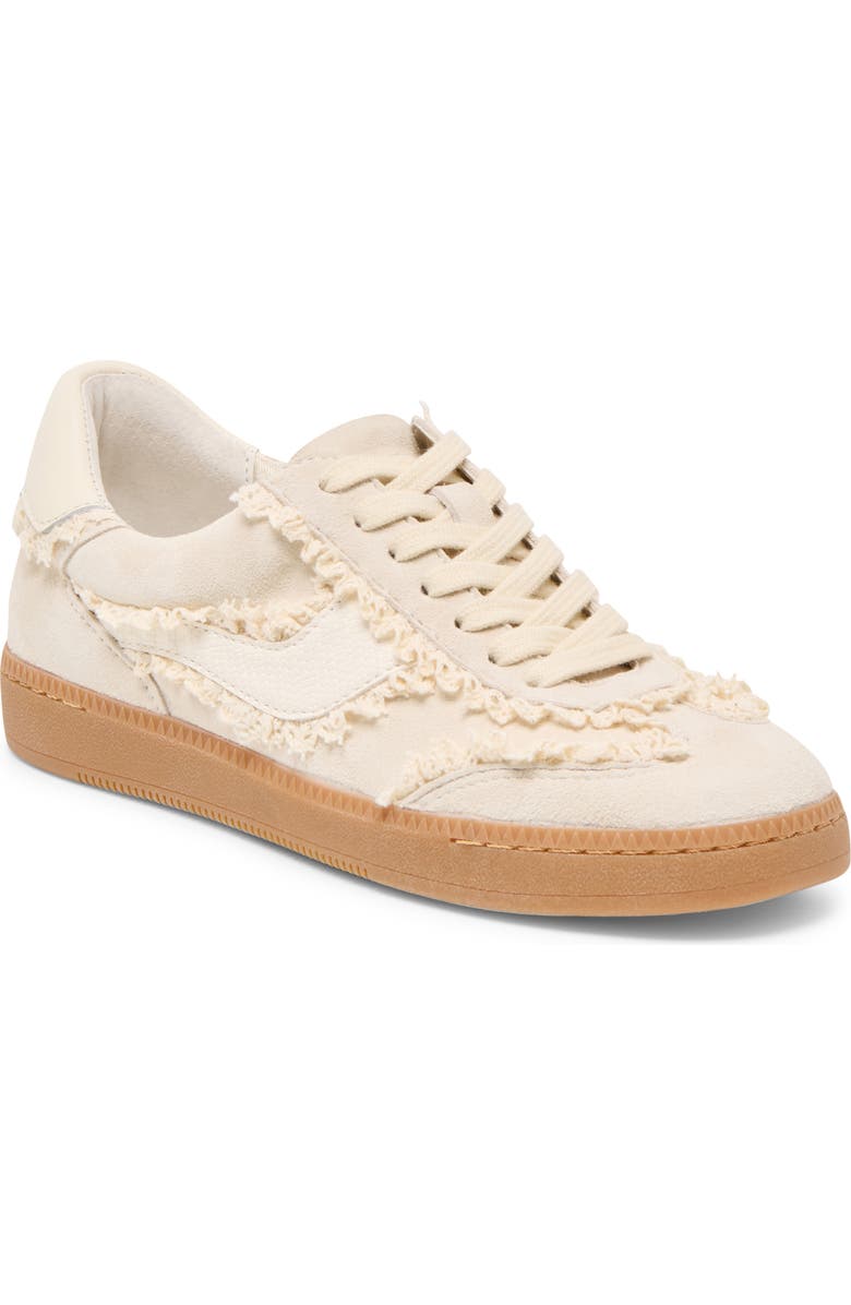 Dolce Vita Notice Lace Trim Sneaker, Main, color, Ivory Suede