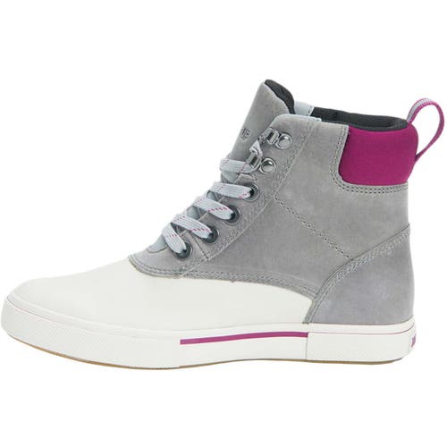Xtratuf Leather Lace Up Ankle Deck Boot In Gray