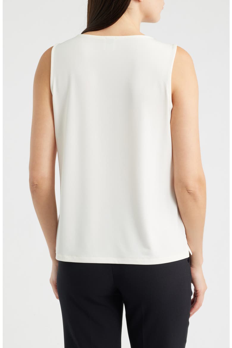 Pleated Neck Sleeveless Top, Alternate, color, WHITE DOVE