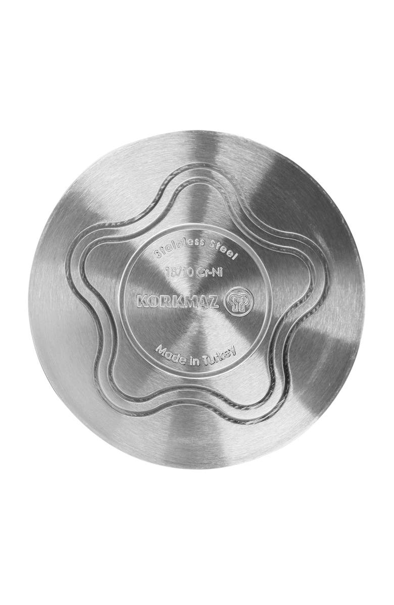 Korkmaz Proline Professional Series 4.5 Liter Stainless Steel Low Casserole with Lid, Alternate, color, Metallic Silver