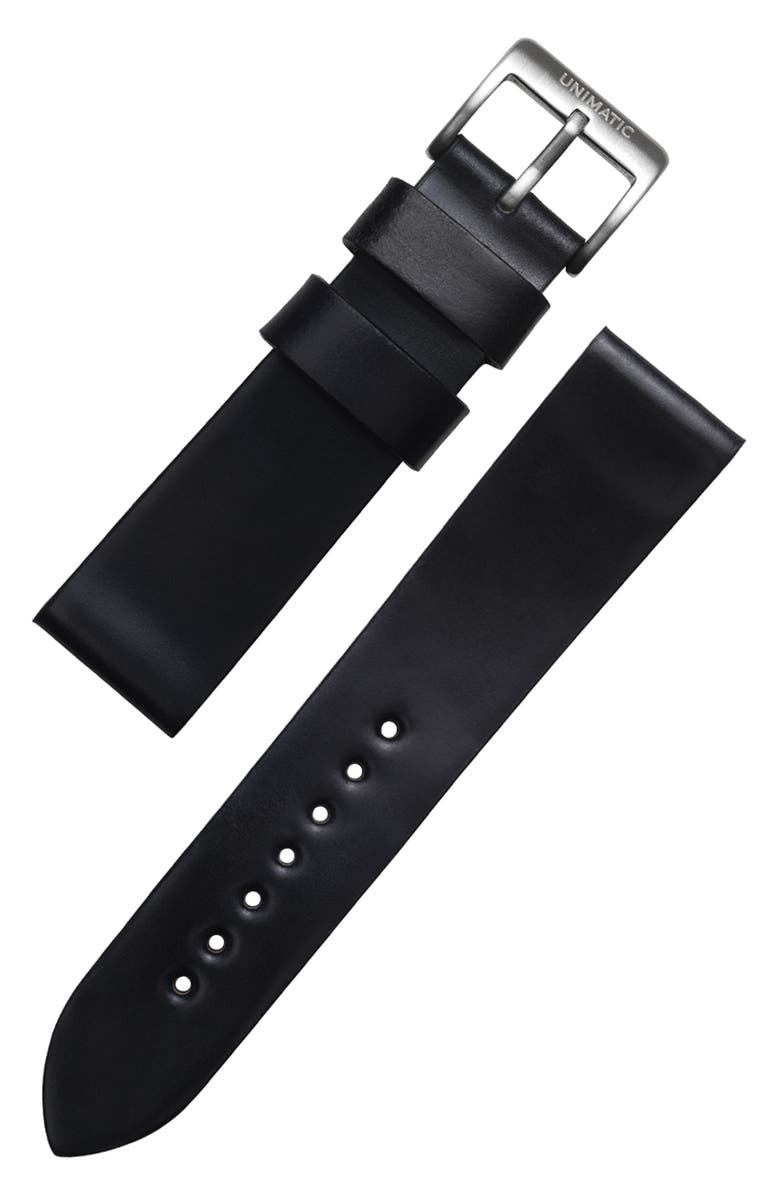 UNIMATIC Cordovan Leather Watchband, Main, color, Black