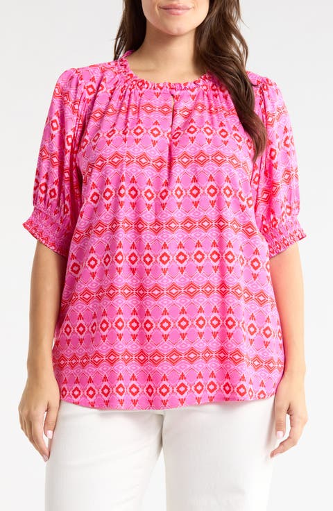 Mirany Ikat Print Top (Plus)