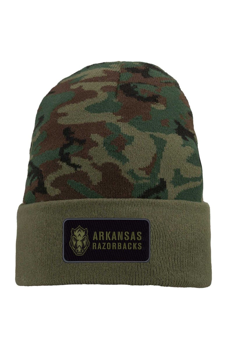 Nike Men's Nike Camo Arkansas Razorbacks Military Pack Cuffed Knit Hat, Main, color, 