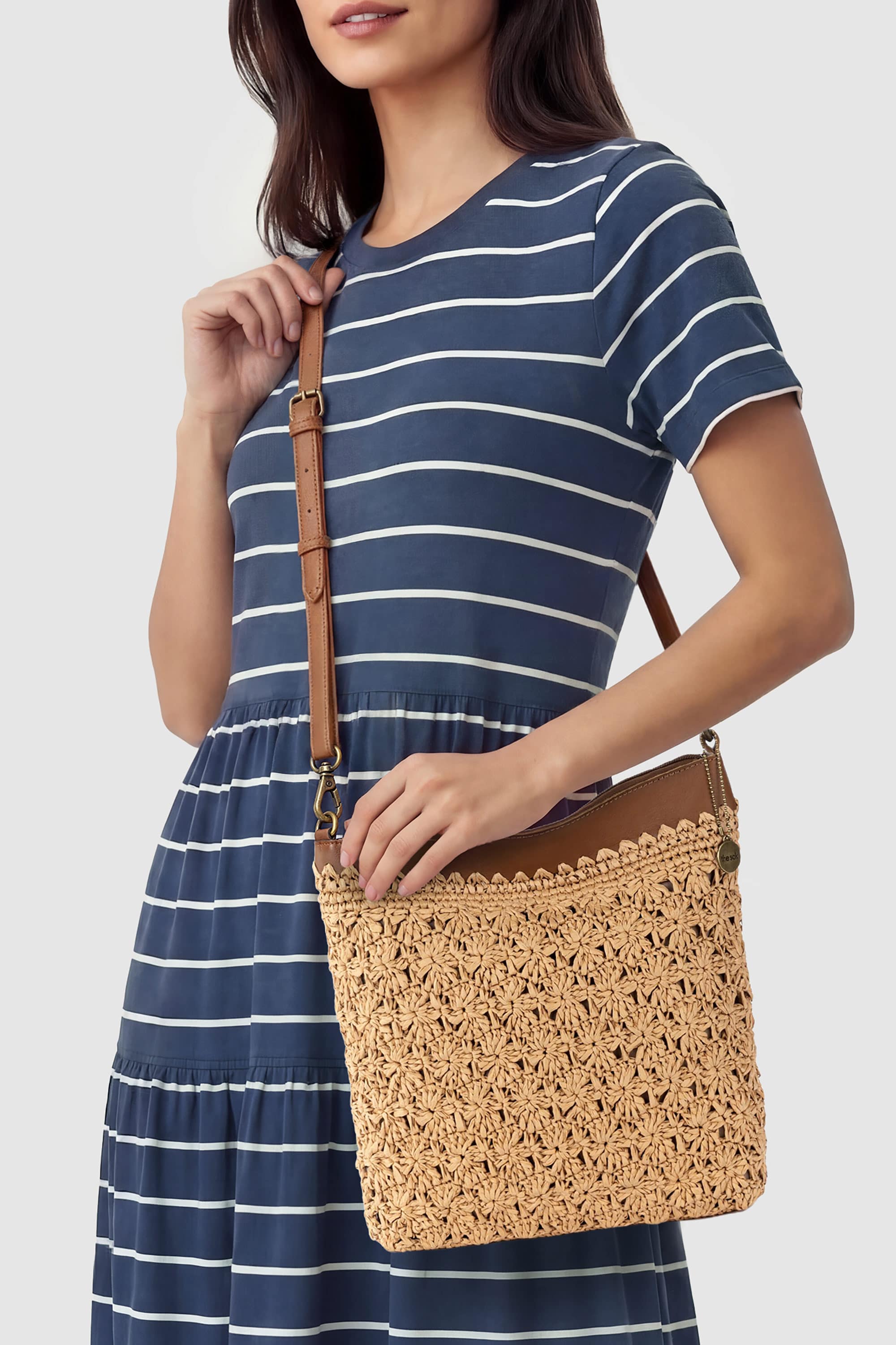 Lucia Crossbody Leather Bag, Alternate, color, Natural Primrose Straw