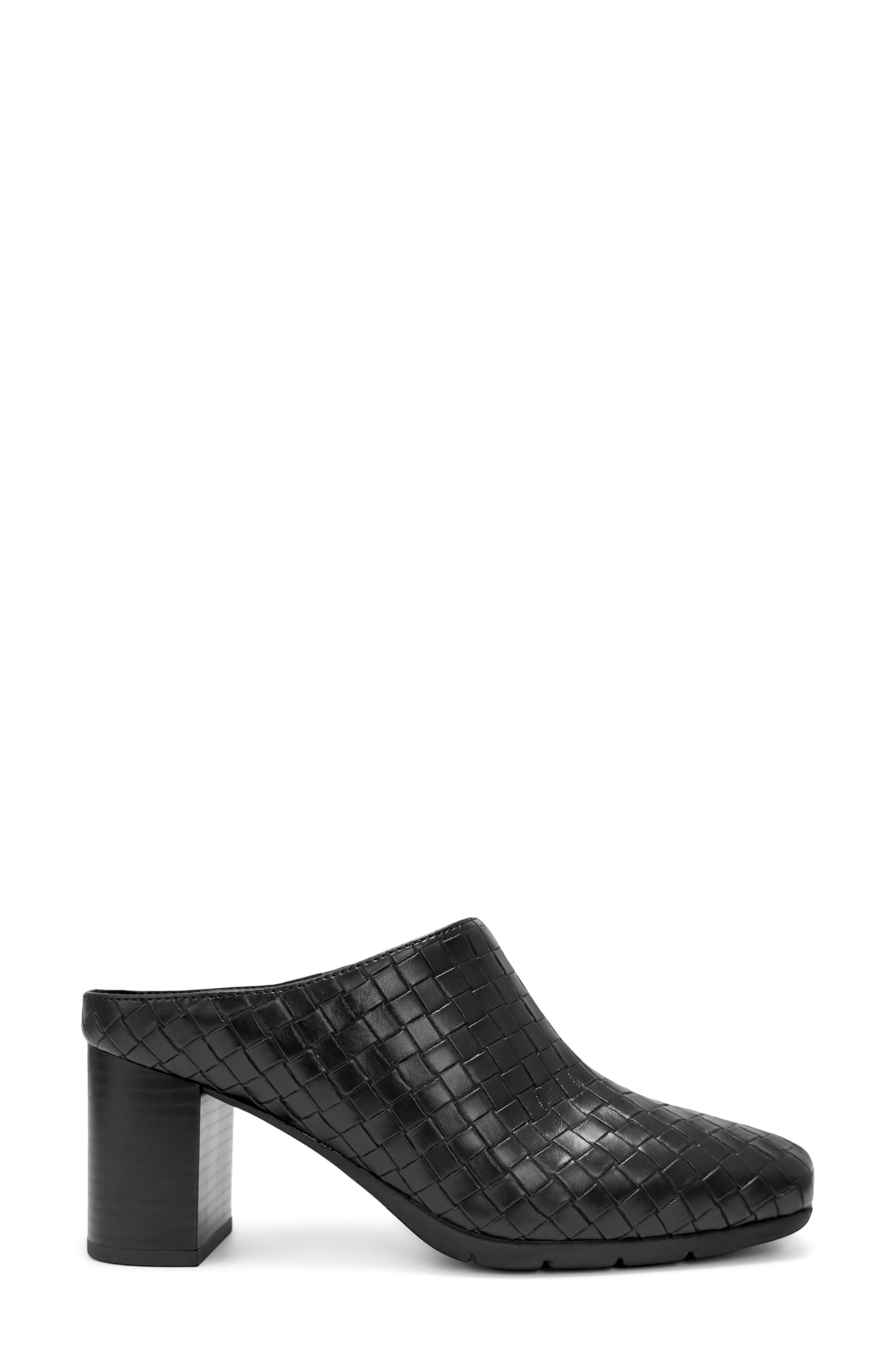 Maddy Heeled Mule, Alternate, color, BLACK FX EMBOSSED WOVEN