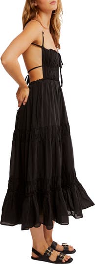 Taking Sides Tiered Cotton Maxi Dress