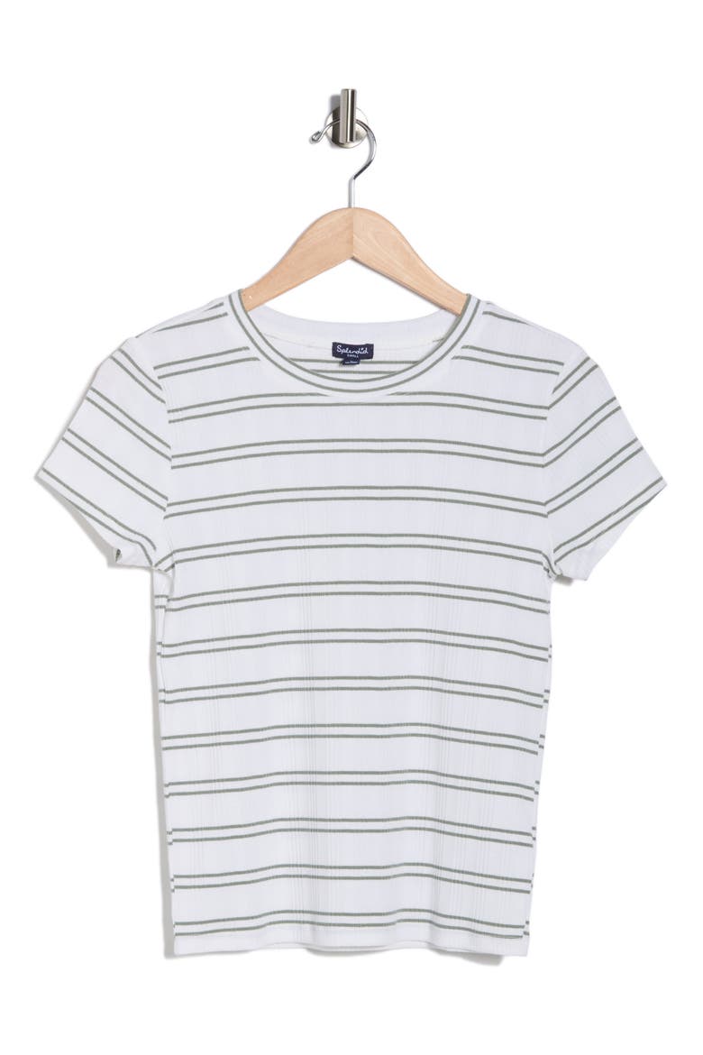 Stripe Rib T-Shirt, Alternate, color, OLIVE GREEN/ WHITE