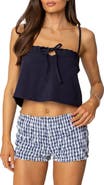 EDIKTED Odette Tie Front Crop Top