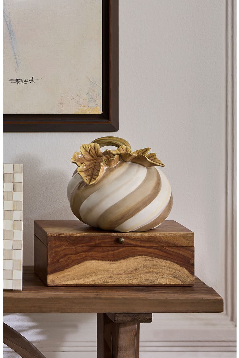 Mocha Swirl Twisted Stem Pumpkin, Alternate, color, BROWN