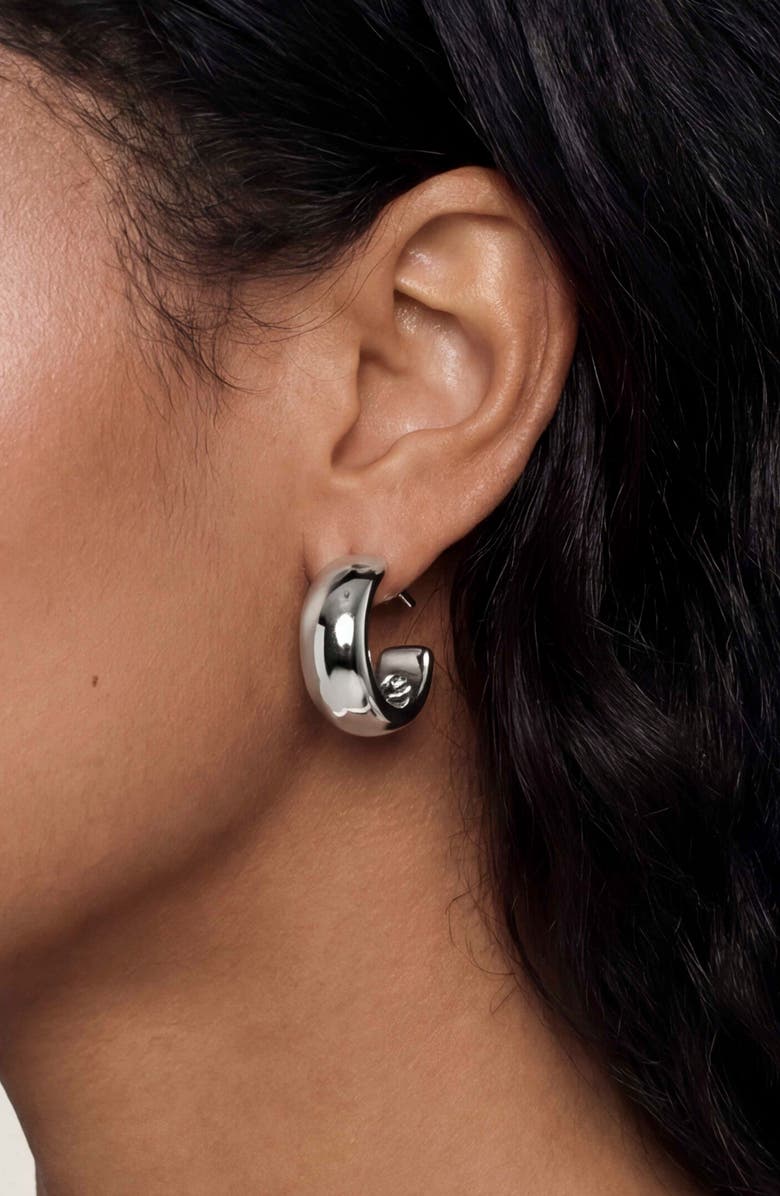 Ettika Set of 3 Hoop Earrings, Alternate, color, Silver