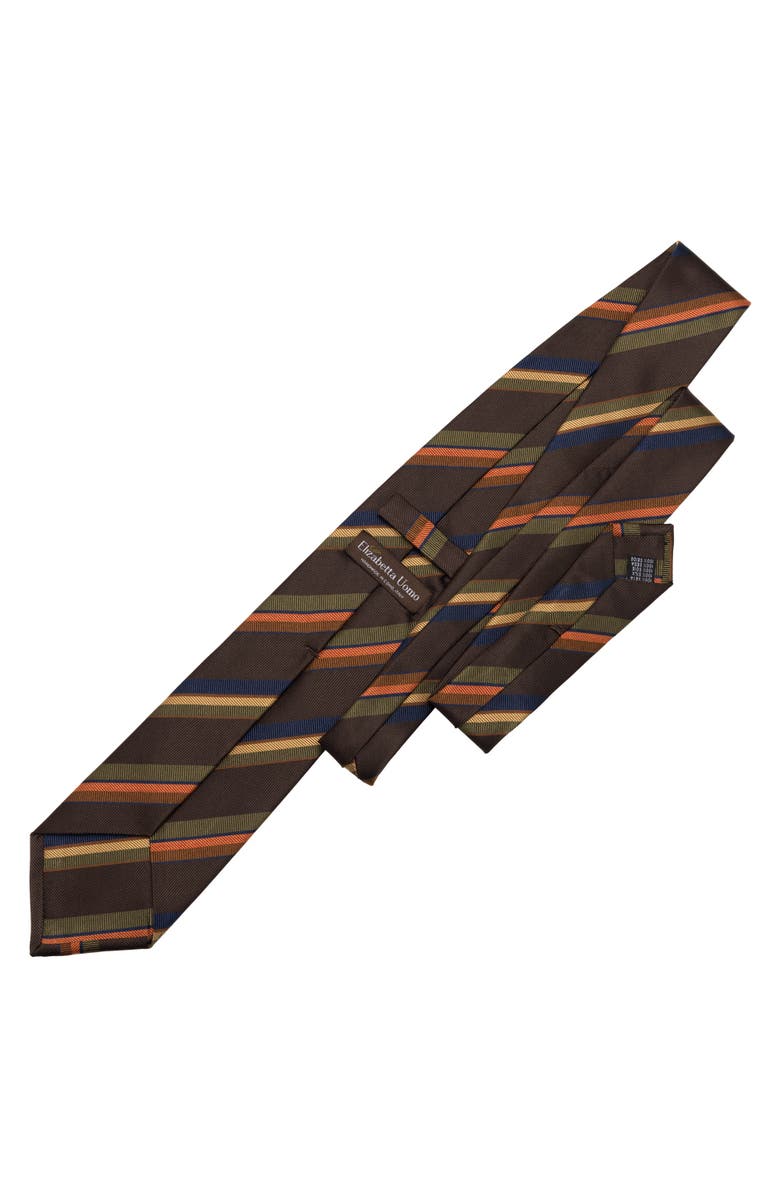 Elizabetta Battisti - Extra Long Silk Jacquard Tie for Men, Alternate, color, Chocolate Brown