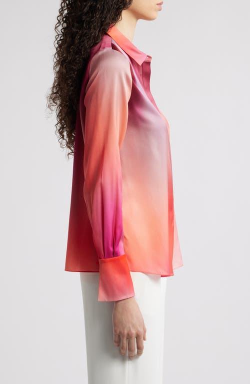 Kobi Halperin Printed Silk Blend Button-up Shirt In Poppy Multi
