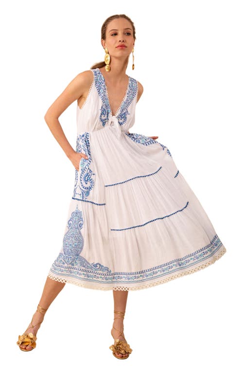 Hale Bob Amara Embroidered Midi Dress in Blue  product