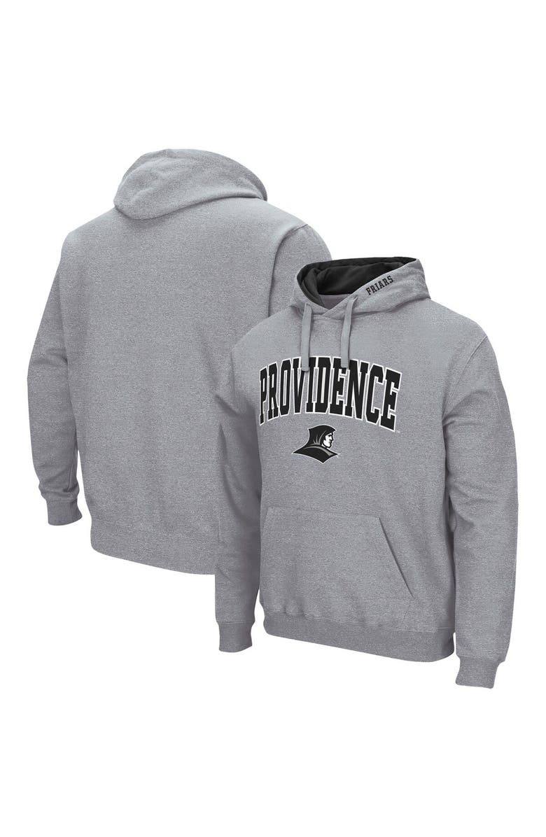 COLOSSEUM Men's Colosseum Heathered Gray Providence Friars Arch and Logo Pullover Hoodie, Main, color, Heather Gray