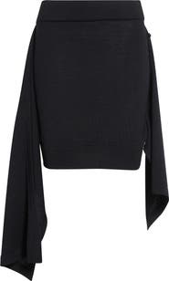 Lemaire Button Drape Merino Wool Blend Skirt