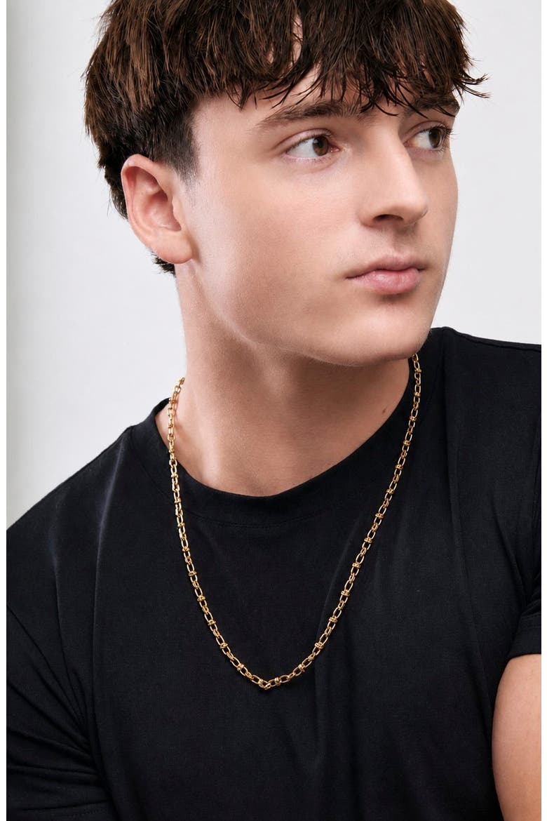Men's 14K Gold Wrapped Link Chain Necklace, Alternate, color, 14K YELLOW GOLD