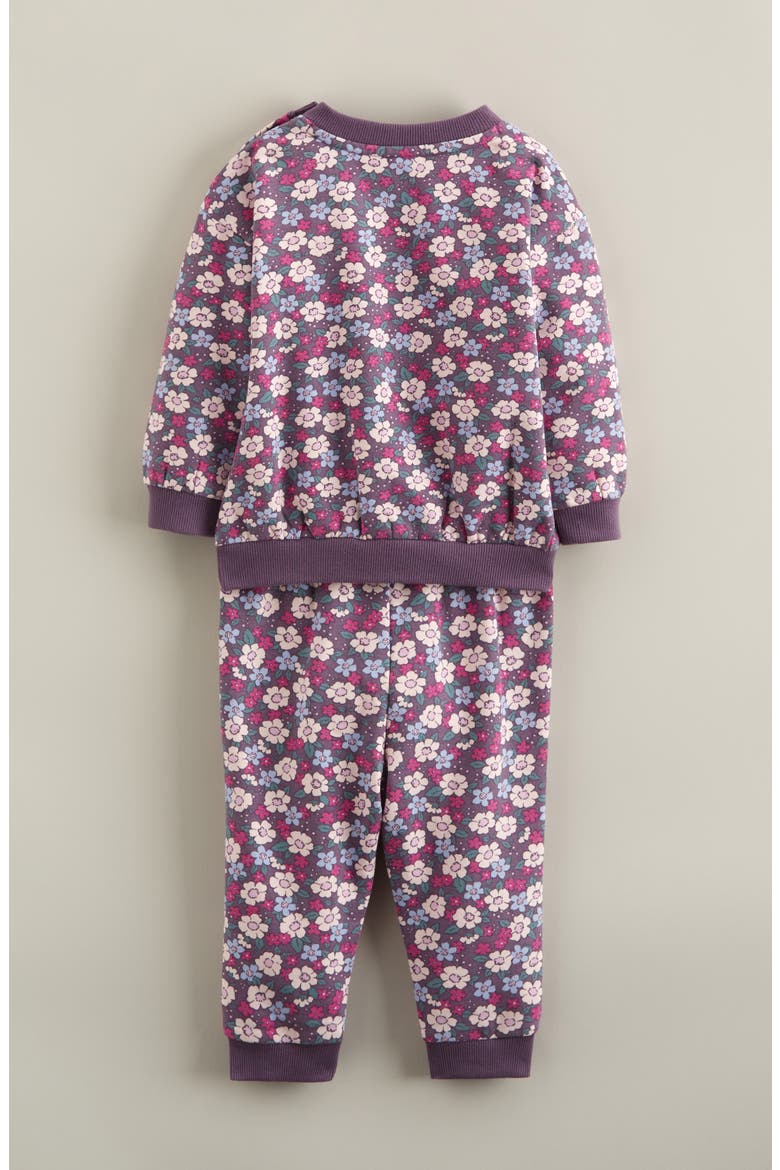 Print Fleece Sweatshirt & Joggers Set, Alternate, color, PURPLE ECLIPSE AMELIA FLORAL