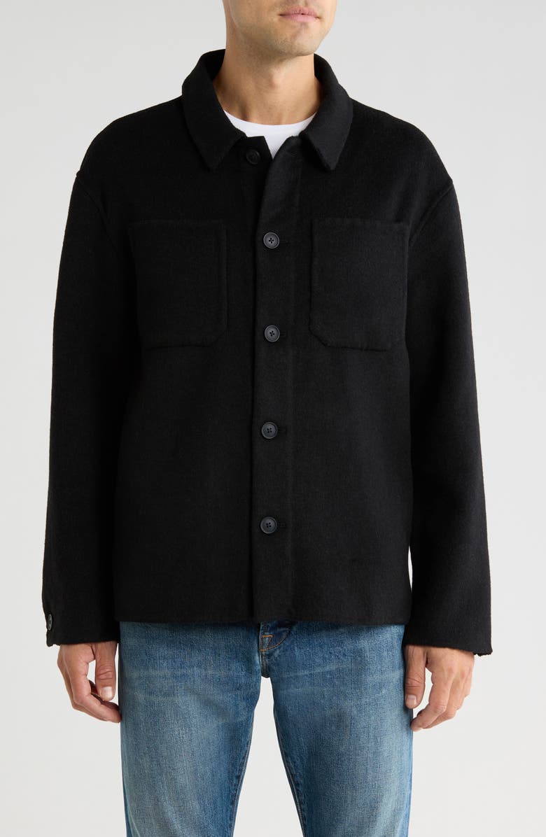 Nordstrom Wool Blend Shirt Jacket, Alternate, color, Black Rock Heather