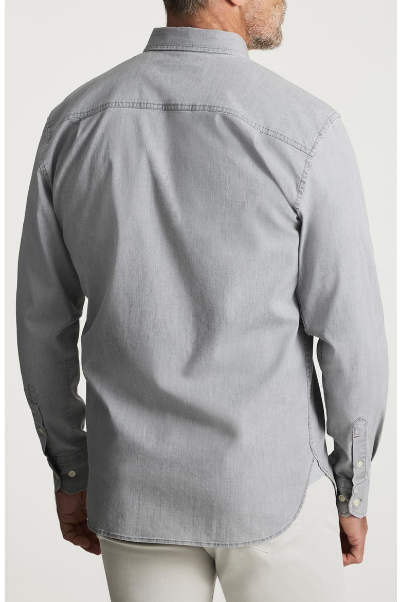 Denim Button-Up Shirt, Alternate, color, GREY INDIGO