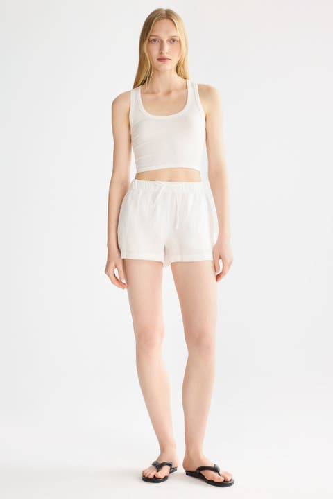 Relaxed Linen Drawstring Shorts