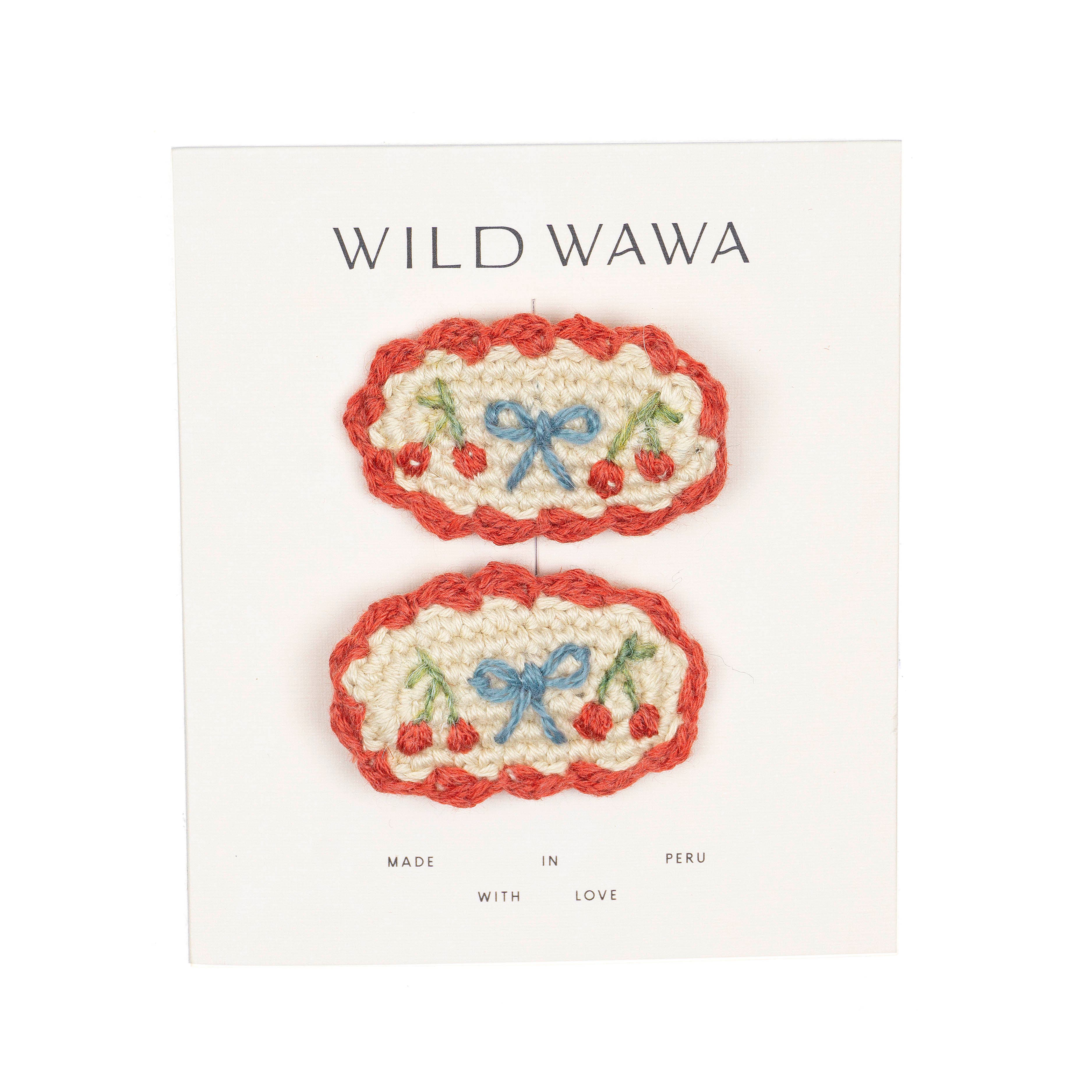 Wild Wawa Crochet Clip Set in Cherry Red 