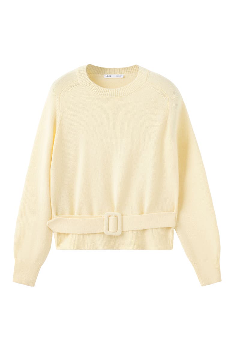 Belted Sweater, Alternate, color, PASTEL YELLOW
