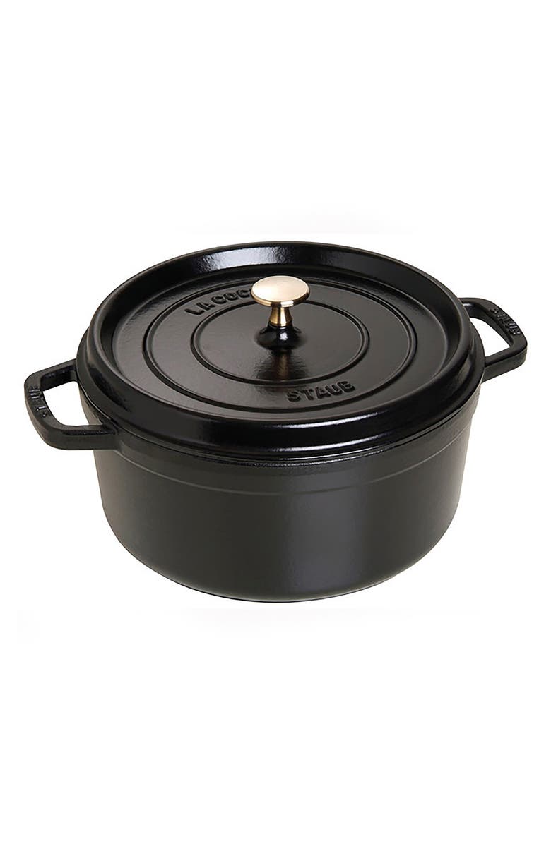 Staub 5.5-Quart Enameled Cast Iron Dutch Oven, Main, color, Matte Black