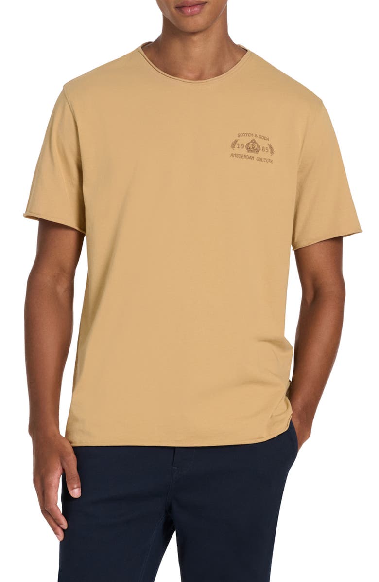 Scotch & Soda Roll Neck Cotton T-Shirt, Main, color, Ginger Root