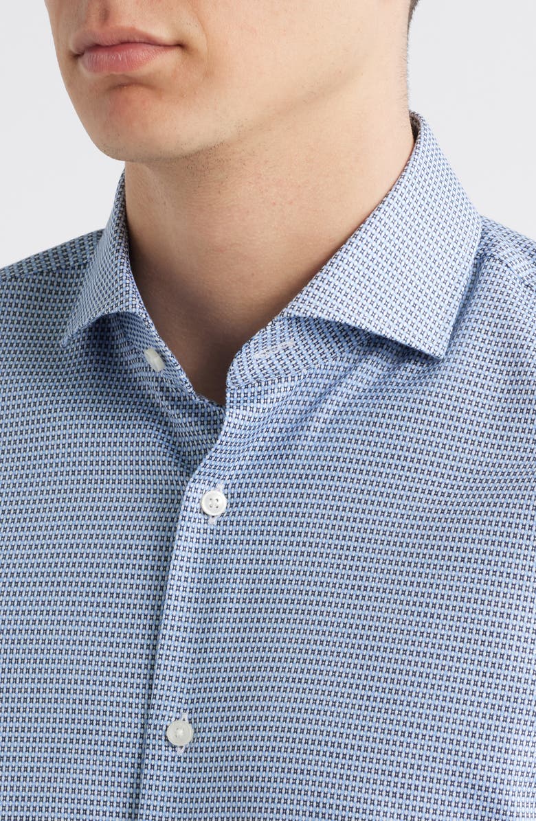 BOSS Hank Slim Fit Easy Iron Dress Shirt, Alternate, color, Dark Blue