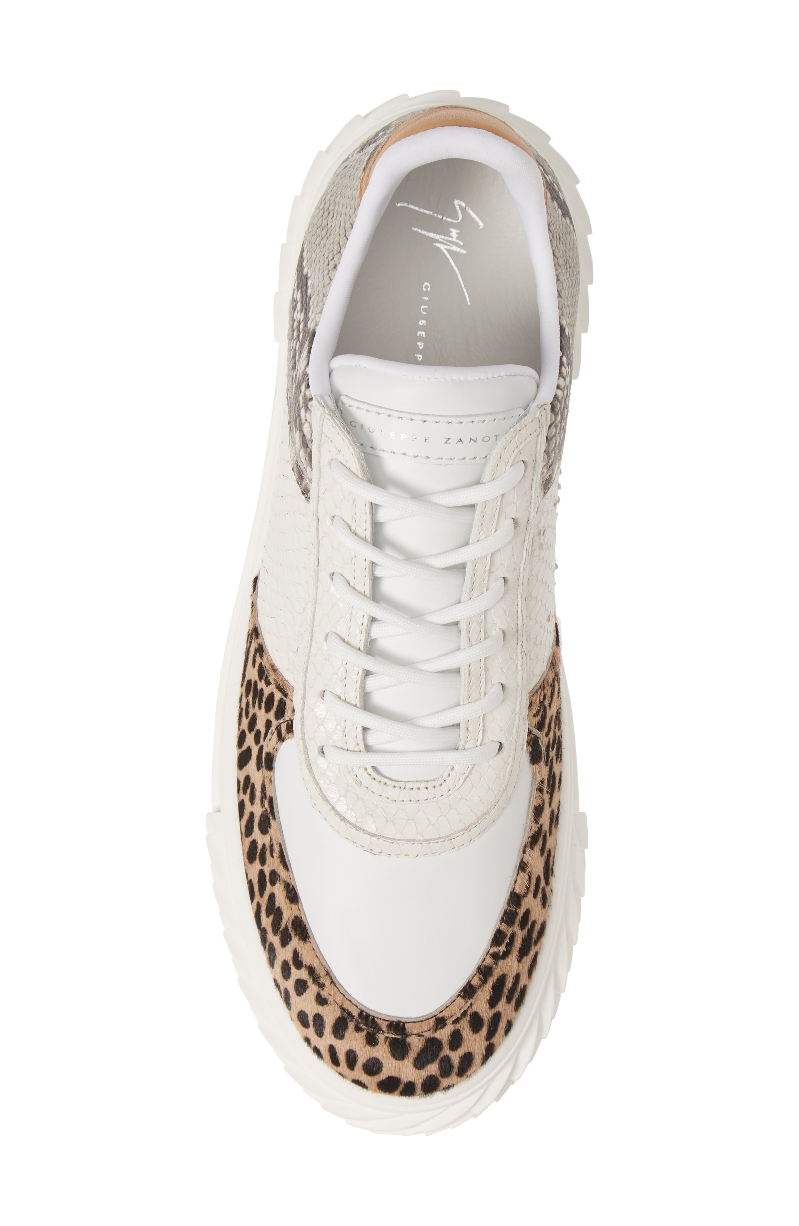 Giuseppe Zanotti Blabber Genuine Calf Hair Snake Embossed Sneaker, Alternate, color, 