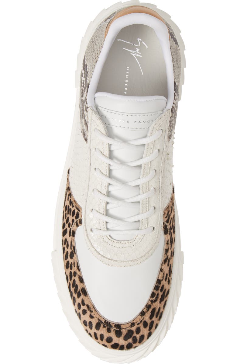 Giuseppe Zanotti Blabber Genuine Calf Hair Snake Embossed Sneaker, Alternate, color,