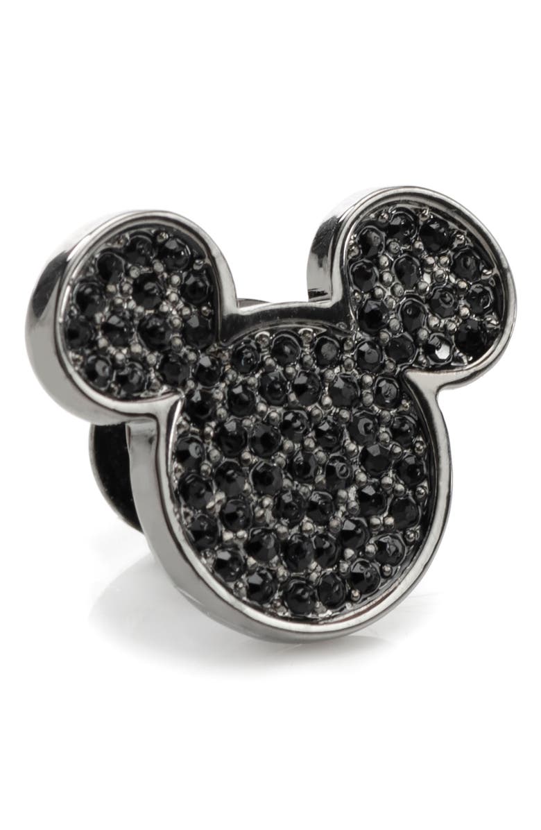 Cufflinks, Inc. Crystal Mickey Mouse Lapel Pin, Main, color, Black