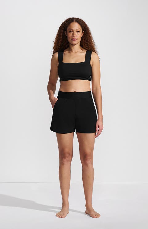 Lands' End 5" Quick Dry Elastic Waist Board Shorts Swim Cover-up Shorts with Panty