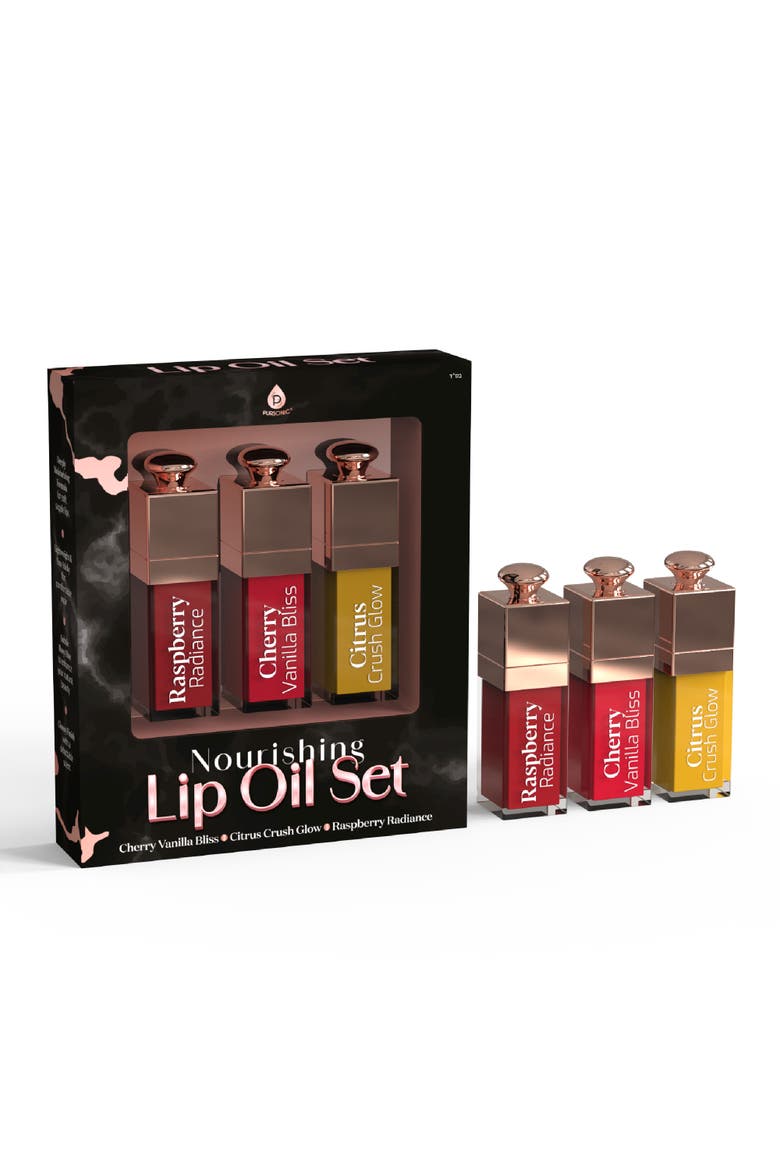 Nourishing Lip Oil Set - 3 Flavors, Alternate, color, Multicolor