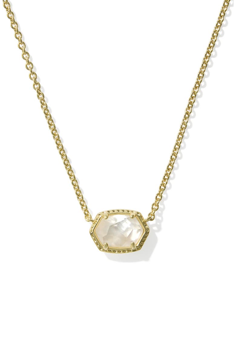 Daphne Frame Stone Pendant Necklace, Main, color, GOLD IVORY