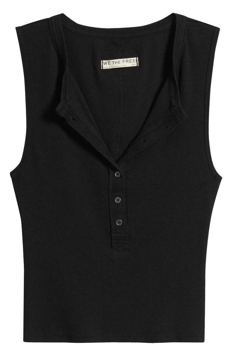 Free People Jamie Rib Tank, Alternate, color, Pitch Black