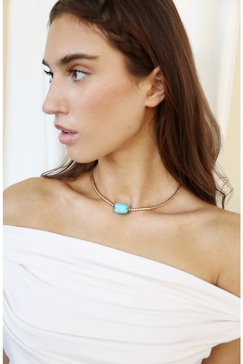 Turquoise Pendant Bead Necklace, Alternate, color, TURQUOISE
