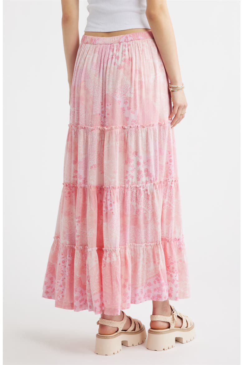 Tiered Maxi Skirt, Alternate, color, PINK FLORA PAISLEY