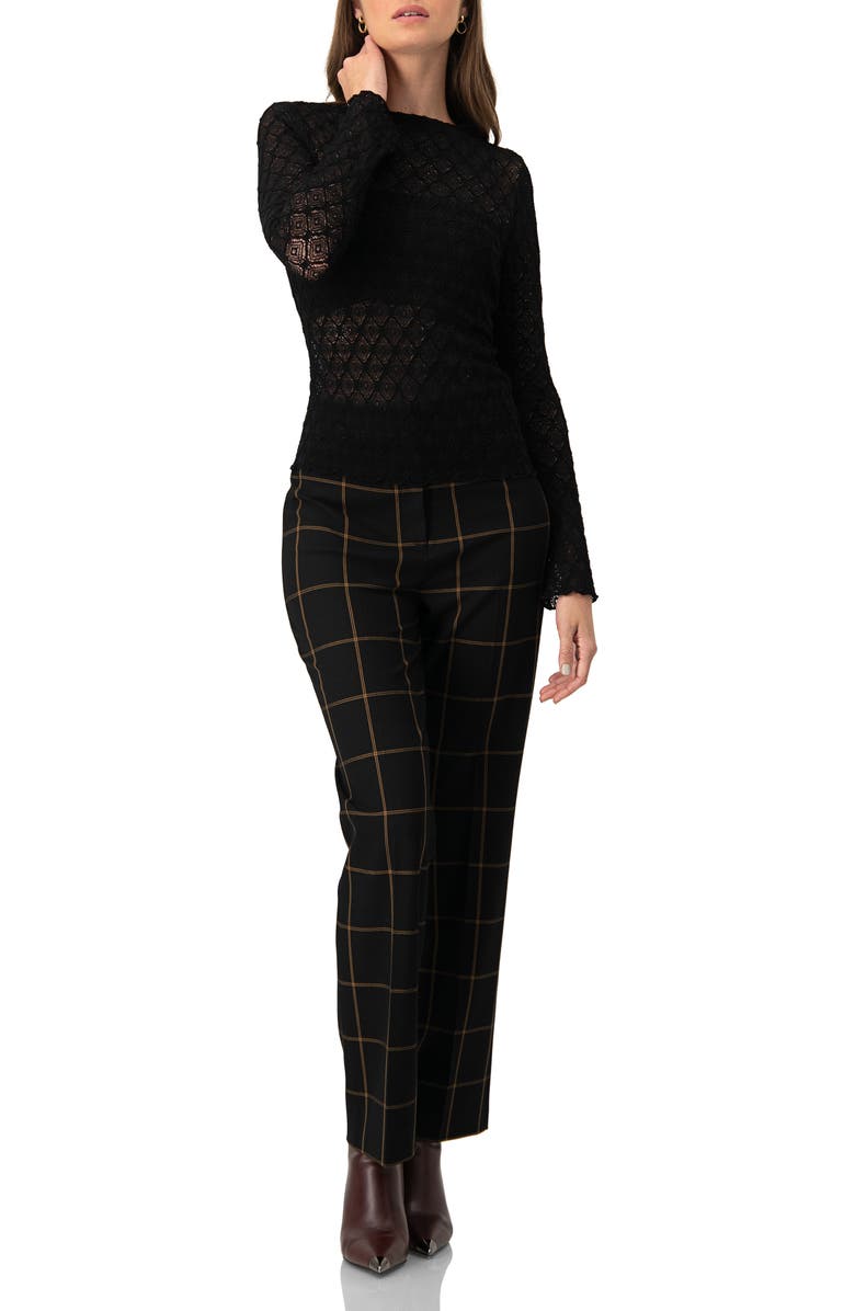 IVONNE Knitted Long Sleeve Blouse, Alternate, color, Black