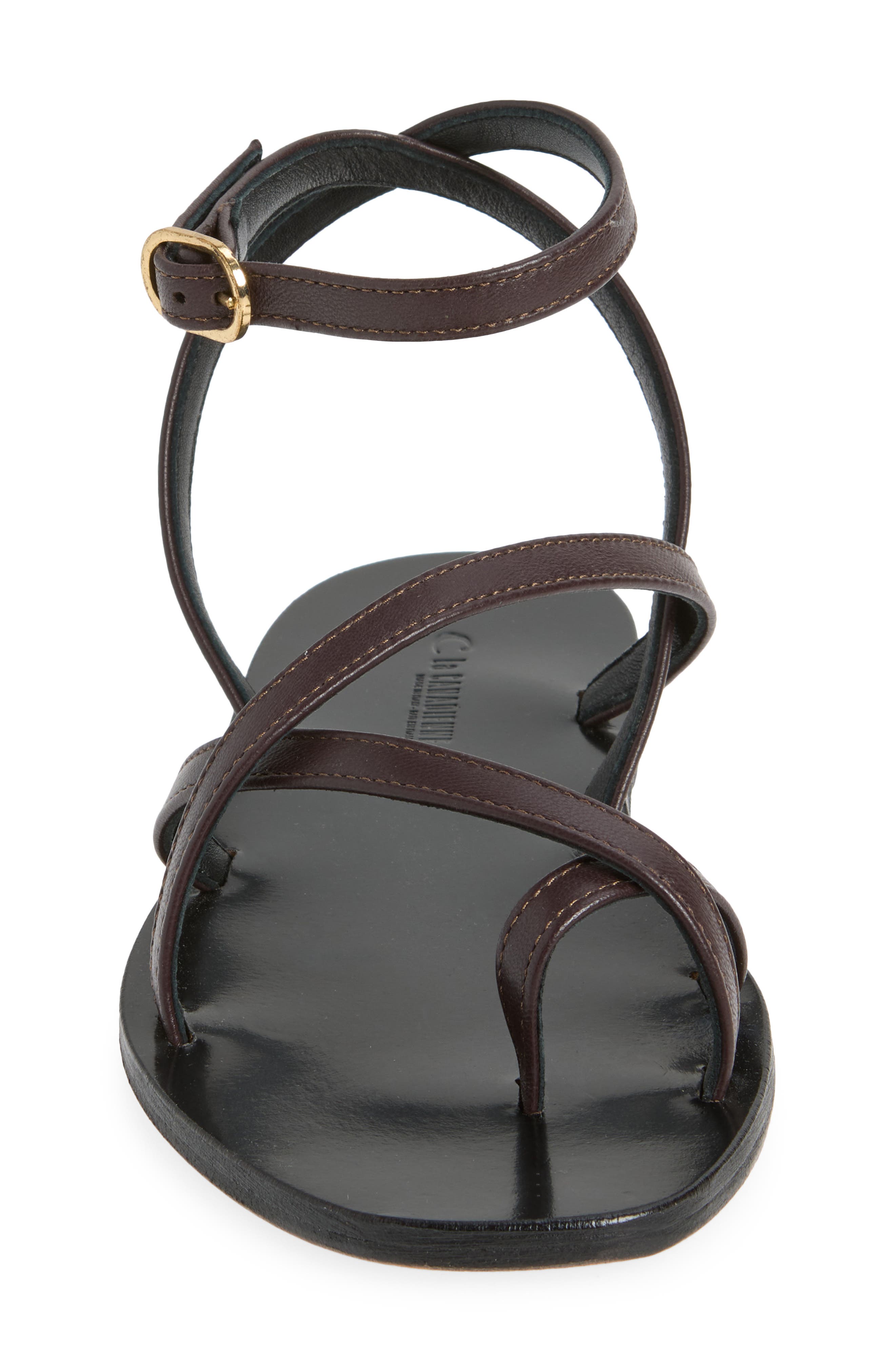 La Canadienne Gentle Ankle Wrap Sandal, Alternate, color, Brown